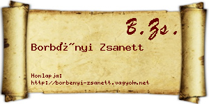 Borbényi Zsanett névjegykártya