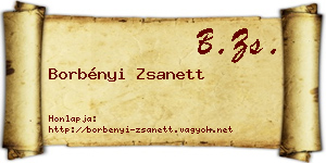 Borbényi Zsanett névjegykártya