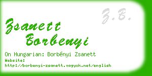 zsanett borbenyi business card
