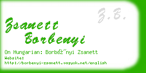 zsanett borbenyi business card